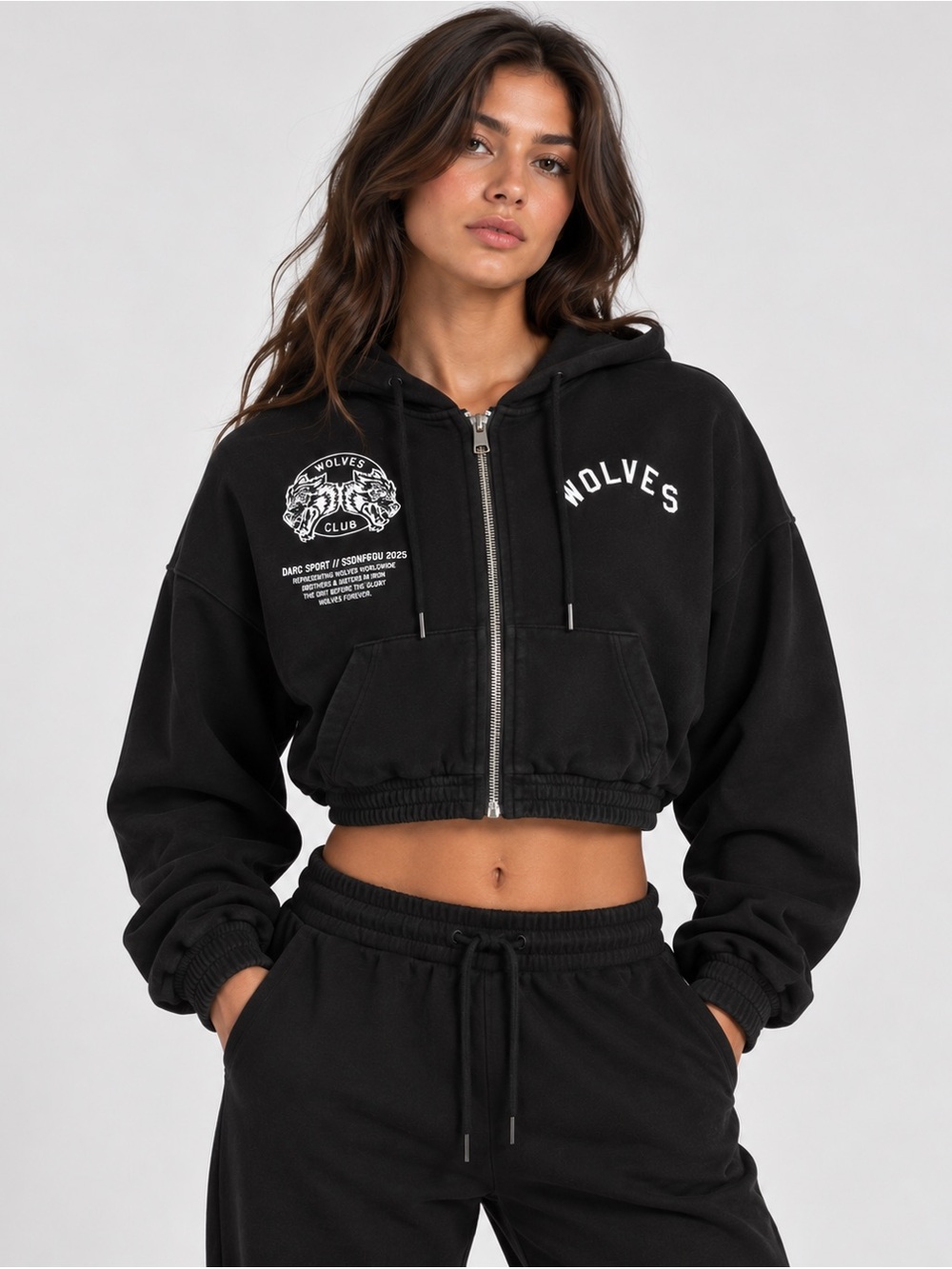 #1054 NWT Darc Sport SHE Pyramid V2 Chambers Cropped Zip Hoodie Black M 1/1000